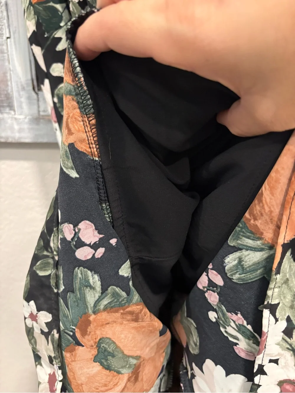 NEW Abercrombie & Fitch Black Floral Tiered Maxi Dress with Orange Blooms